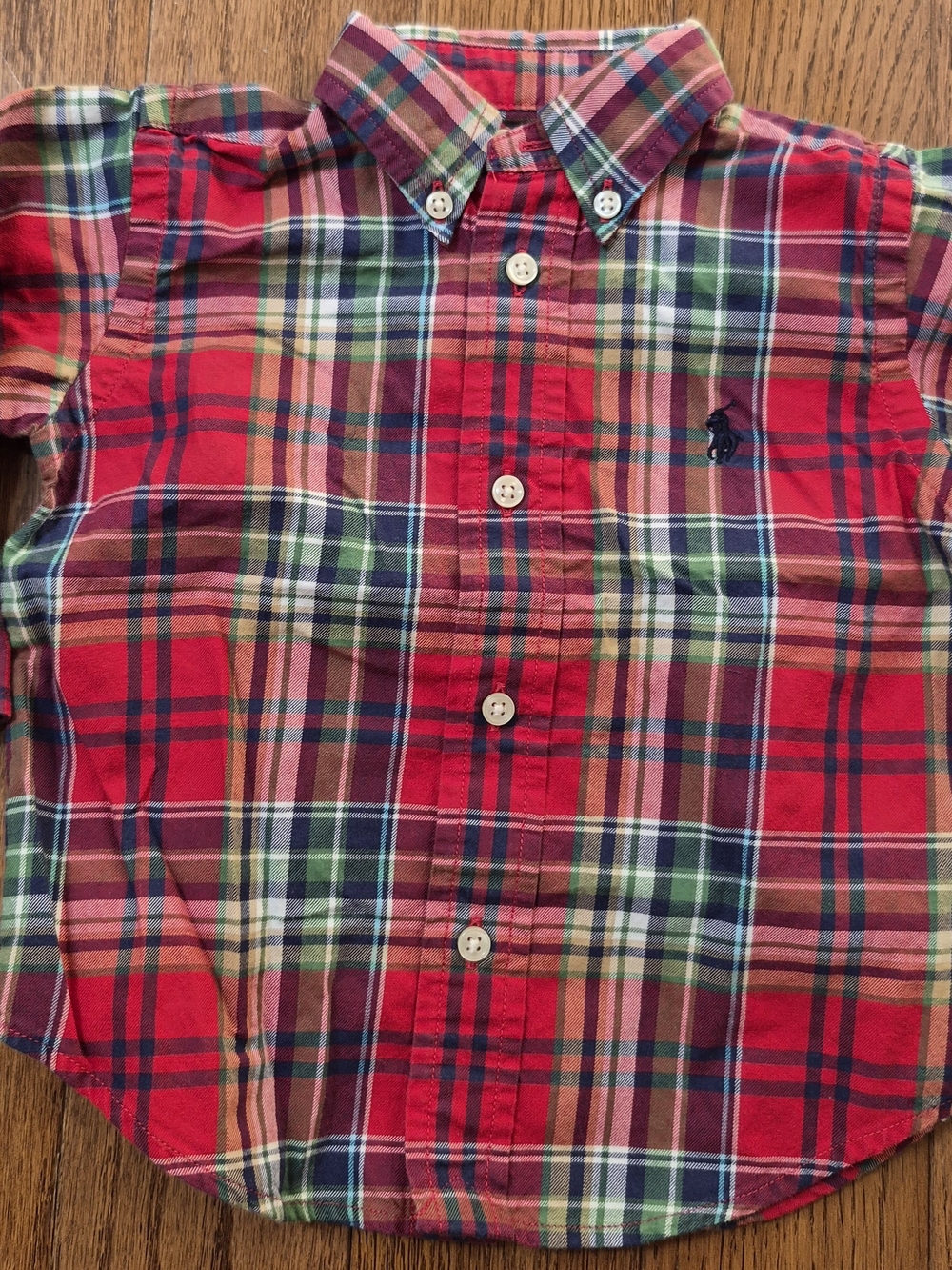 Polo Ralph Lauren Boys 18M Red Plaid Button Down Long Sleeve Pony Shirt